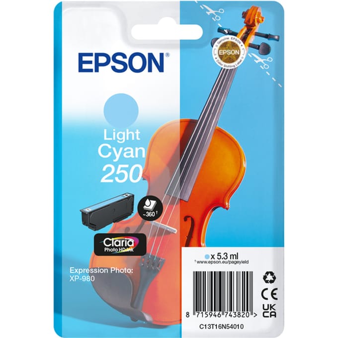 Epson 250 (C13T16N54010) Inktcartridge Licht-cyaan