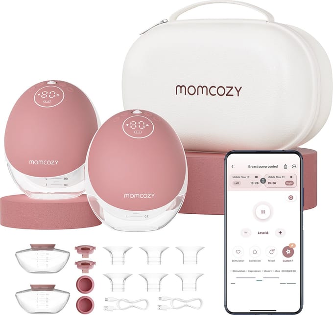 Momcozy M9 – Handsfree Borstkolf – 2 Stuks – Elektrisch – App Bediening – Stil & Compact