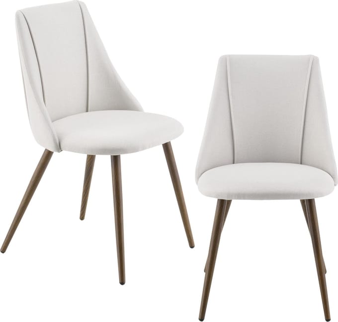 Eetkamerstoel Danzig set van 2 stof 83x50x53 cm beige
