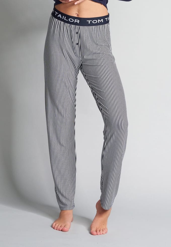 TOM TAILOR Florence Mix & Match - Dames lange Loungewear broek - Blauw