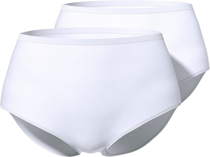 Ulla Popken - Dames - Hipster 2-pack Superfine - Sneeuwwit - Maat 54+