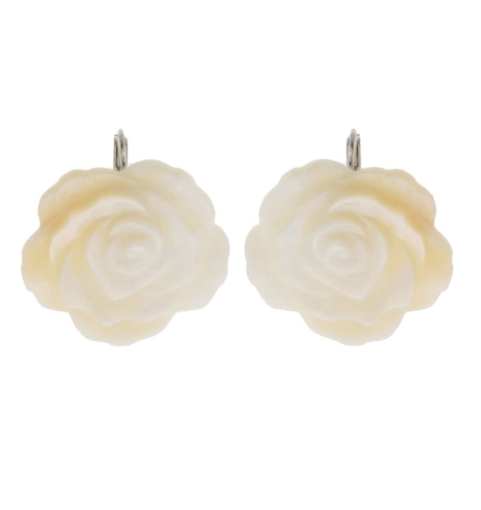 Behave - Oorbellen - Roosvorm crème wit - Romantisch damesdesign 2.5 cm