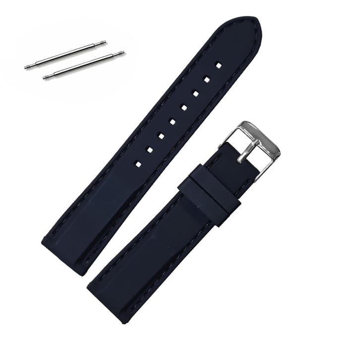 Fako® - Horlogebandje - Siliconen DLX - 20mm - Zwart