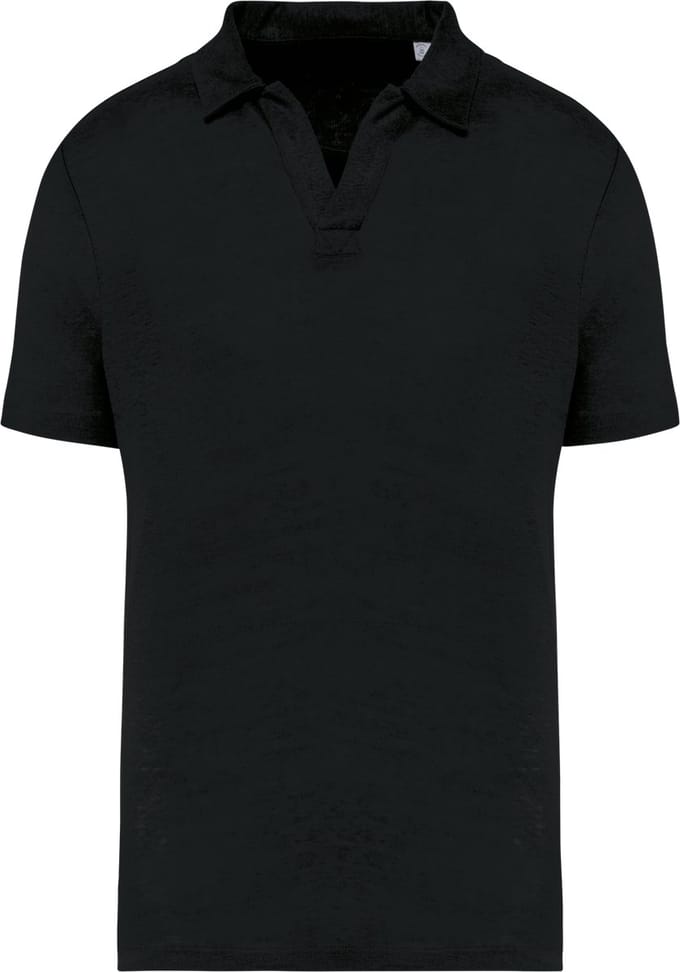 Spasso Linnen herenpolo SP220 - Black - S
