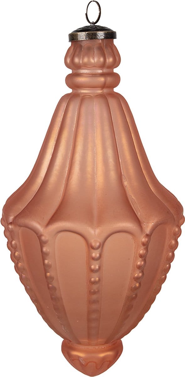 Clayre & Eef Kerstbal Overig Ø 14x26 cm Oranje Glas Kerstballen