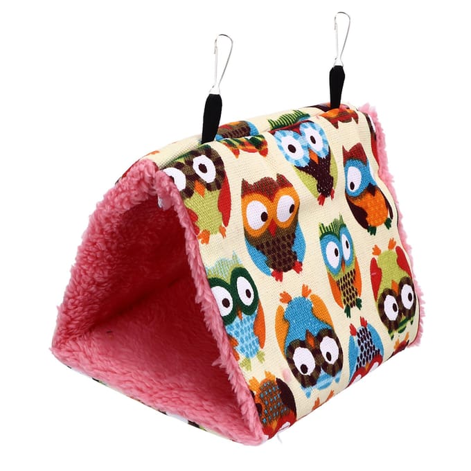 Hamac Perroquet de Compagnie Nid d'Oiseau Tente Triangulaire Chaud et Confortable Nid Cage à Oiseaux Triangulaire black