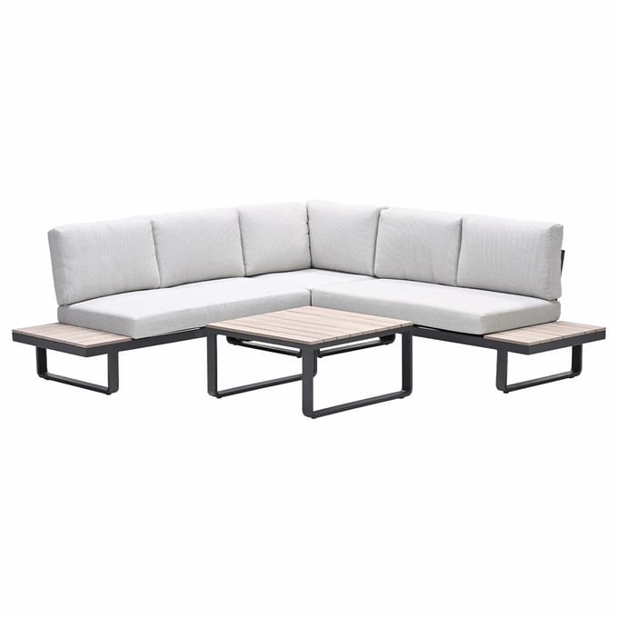 Masone loungeset - 4-delig - c. black valley sand - light teak VW