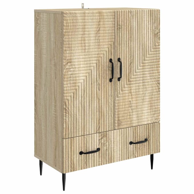 vidaXL - Dressoir - met - lade - Sonoma - Eiken - 66 - x - 34,5 - x - 95 - cm - Bewerkt - hout