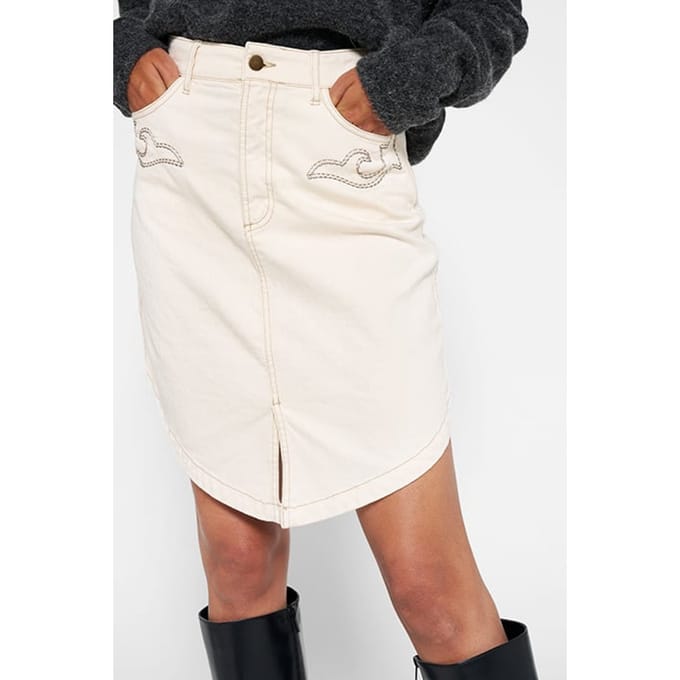10DAYS Western Mini Skirt Ecru Maat: S | Mini Rokken Outlet | Dames | Ecru