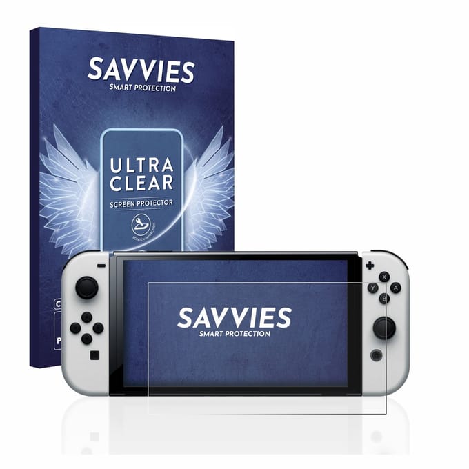 Savvies - Screenprotector voor Nintendo Switch OLED-Modell - Folie Beschermfolie transparant 6 Stuks