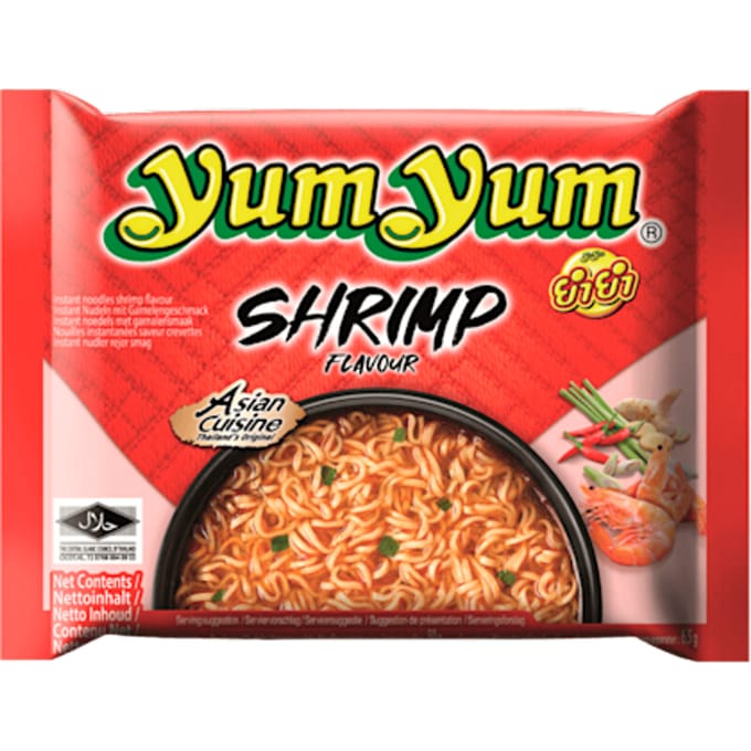 Noodles Yum Yum garnaal bami 5-pack 5x60gr