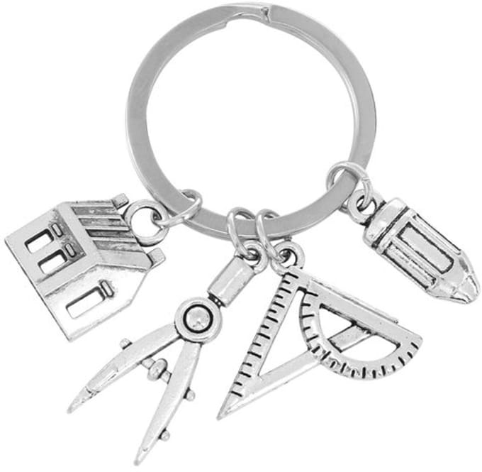 Dailygoody - Sleutelhanger voor Architecten - Geometrie Liniaal - en