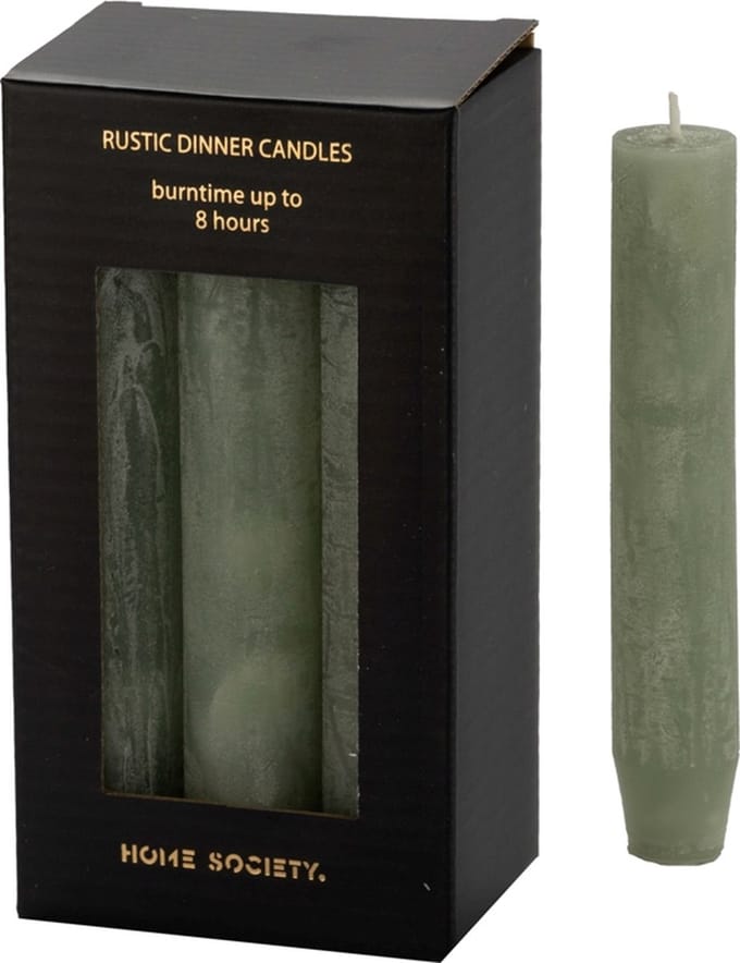 Home Society - Dinerkaarsen - Celadon - Licht Groen - 6 stuks - 2.5 x 14 cm