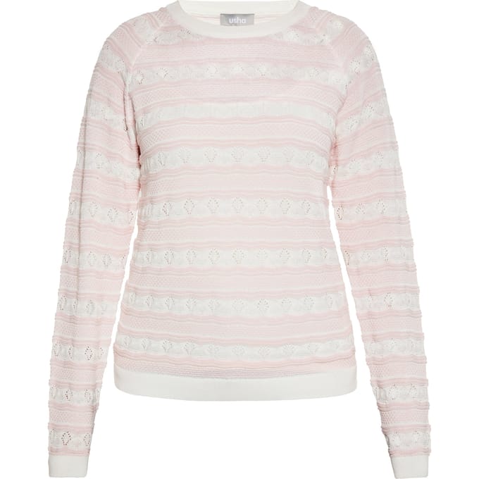usha Jumper Dames Zacht roze gebroken wit