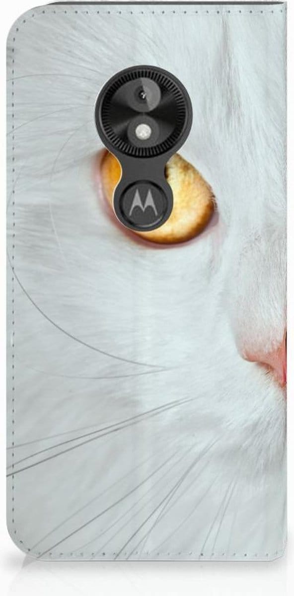 Motorola Moto E5 Play Hoesje maken Witte Kat