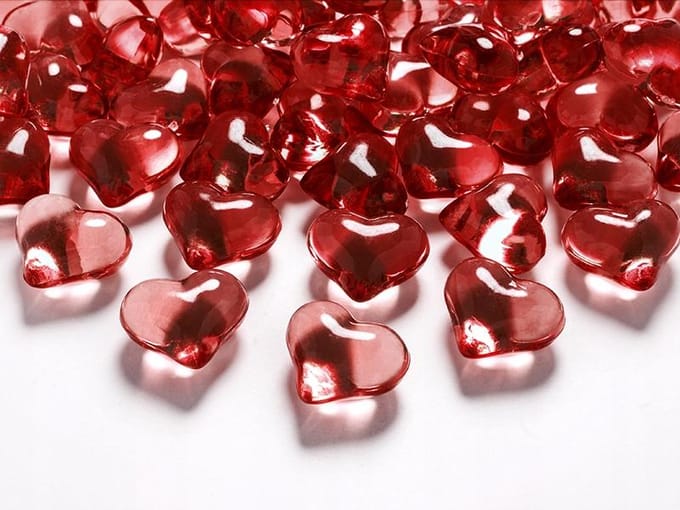 PartyDeco Tafel hartjes - rood 21mm