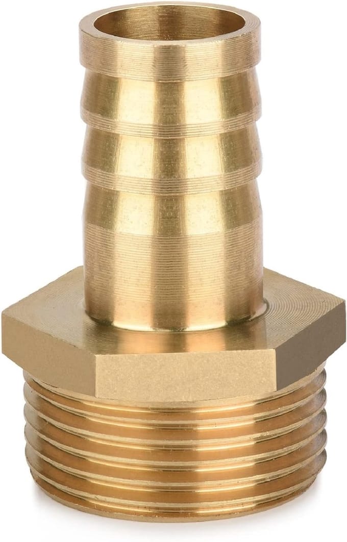 SnelShoppen - Hoge Kwaliteit Messing Slangaansluiting 1 Inch AG x 3/4 Inch (19 mm) Adapter - Duurzaam, Roestvrij, Voor Tuin, Camping, en Huishoudelijk