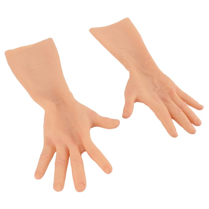 1 Paar Siliconen Mannen Prothetische Handschoenen Zachte Multifunctionele Crossdressing Siliconen Mannen Handschoenen voor beige