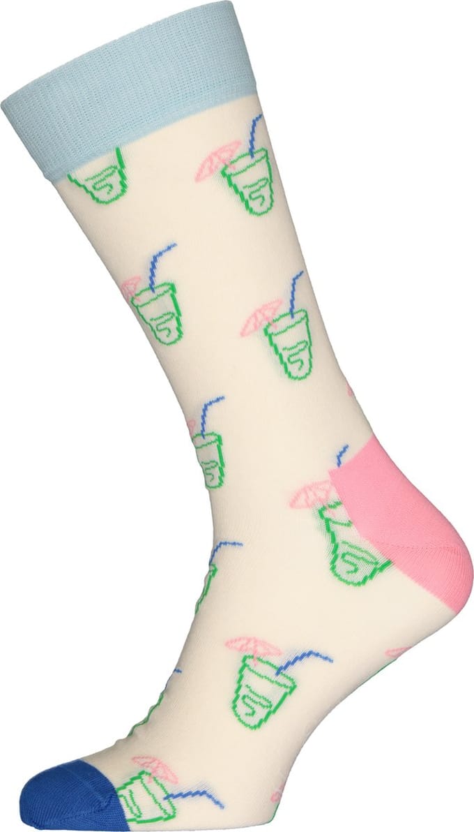 Happy Socks Lemonade Sock - ranja met een rietje - Unisex - Maat: 36 - 40