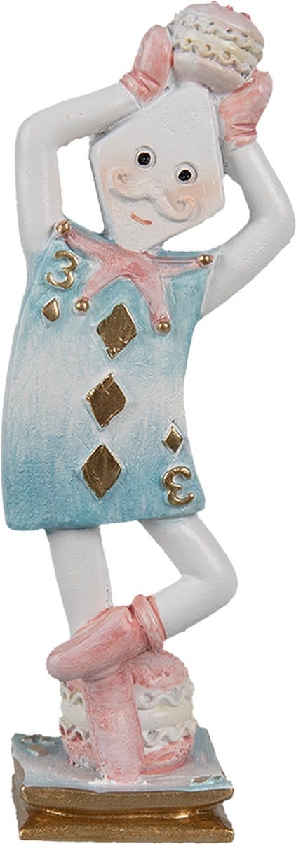 Clayre & Eef Decoratie Beeld Poppetje Macaron 10 cm Blauw Polyresin
