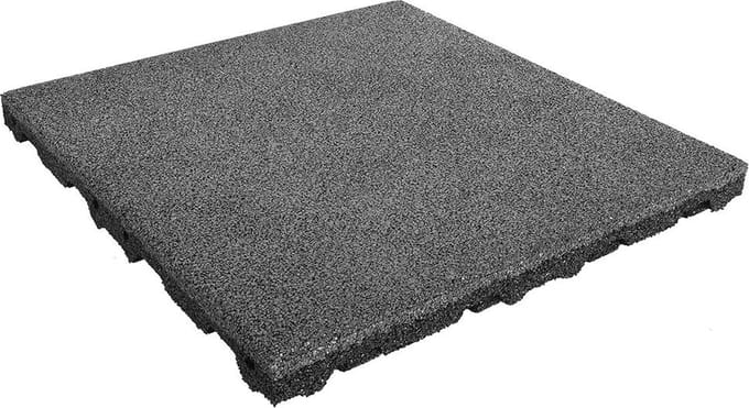 Rubber tegel 75 mm - 50 x 50 cm - Grijs