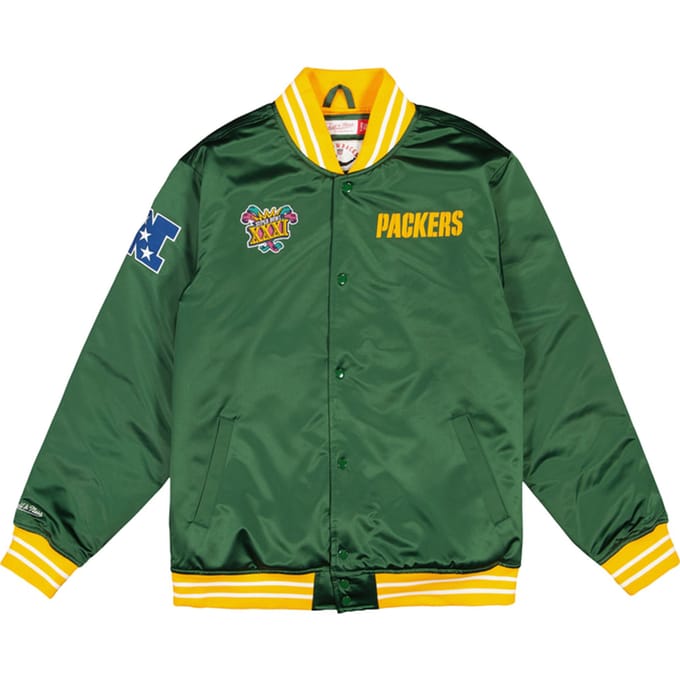 Mitchell And Ness NFL groente B P Satin Jas Groen