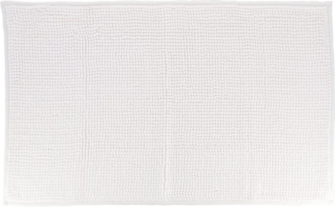 Tendance Badmat microfiber - bolletjes - wit - 45x75 cm - absorberend - badkamer mat - antislip - zacht