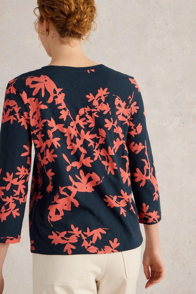 White Stuff Nadia 3/4 Sleeve Tee Blue Print Taglia: 14 | Maglie Sportivi Outlet | Donna | Blu