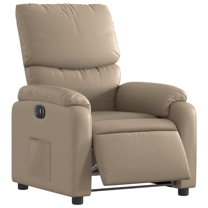 vidaXL - Fauteuil - verstelbaar - elektrisch - kunstleer - cappuccinokleurig