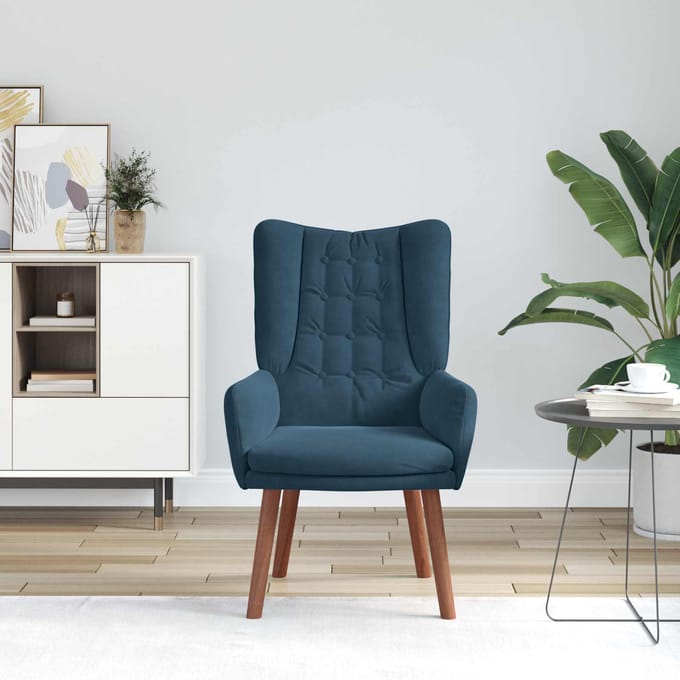 vidaXL - Fauteuil - Blauw - 63 - x - 67 - x - 94 - cm - Fluweel