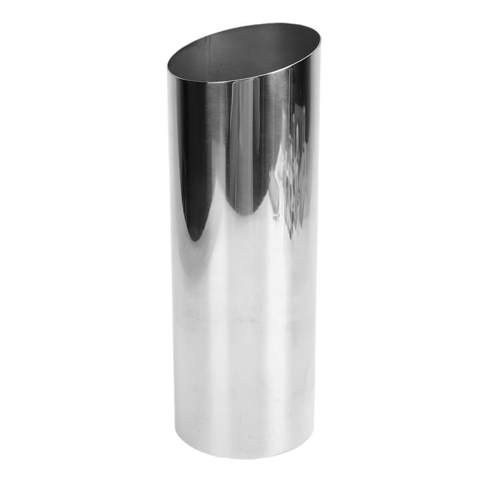 Cilindervas Zilverkleur Roestvrij Staal Schuin Mondstuk Moderne Bloemenvaas voor Bureau Ornament white