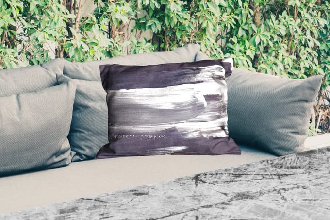 Buitenkussens - Tuin - Verf - Zwart - Design - 50x30 cm