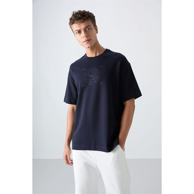 Oversized Katoenmix Ronde Hals T-Shirt