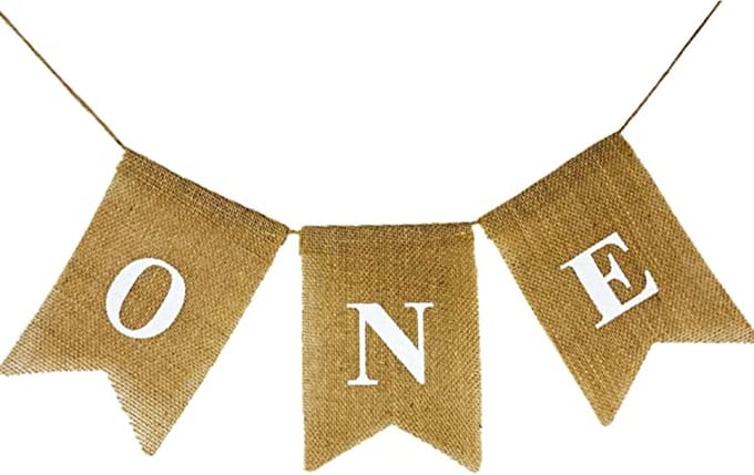 Jute slinger One - slinger - jute - one - 1 - cakesmash - verjaardag - eerste - decoratie