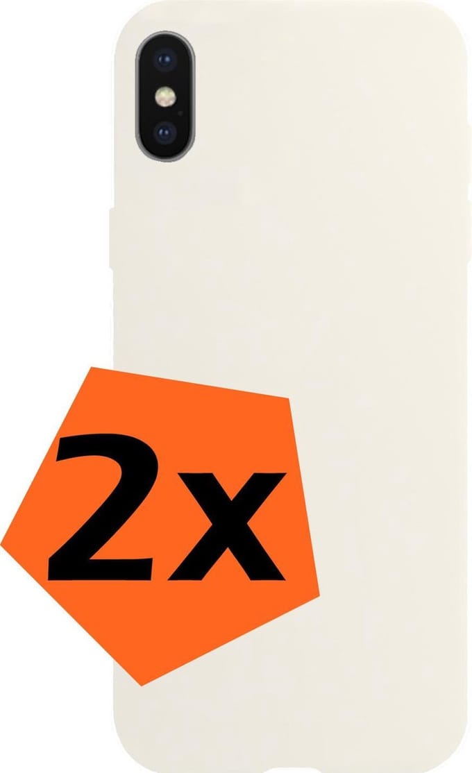 Hoes - 2 Stuks - Geschikt voor Apple iPhone Xs Max - Sterk & Shockproof - Case Siliconen - Back Cover - Telefoon Hoes - Wit