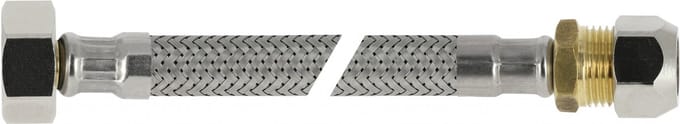 RVS flex. aansluitleiding 35cm 3/8bi.x 12mm. knel