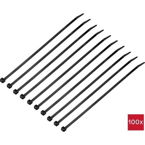 TRU COMPONENTS TC-12523672 Kabelbinder 250 mm 4.8 mm Zwart 100 stuk(s)