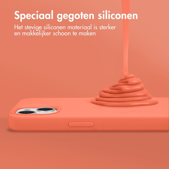 Accezz Hoesje - Geschikt voor Apple iPhone 15 Pro Max - Liquid Silicone Backcover - Nectarine