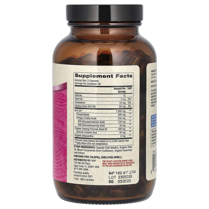 Dr. Mercola, Antarctische Krillolie voor Vrouwen, 270 Capsules