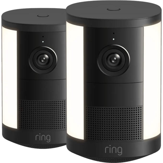 Ring Spotlight Camera 2e Generatie Batterij Zwart Duo Pack