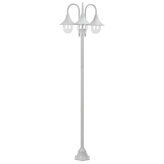 vidaXL Tuinpaalverlichting Set - Aluminium, Wit, 3-delig, 220 cm