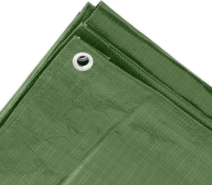 Benson afdekzeil - groen - 8 x 12 m - bevestiging ogen - grondzeil - dekzeil