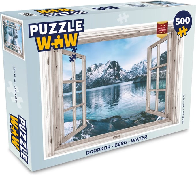 Puzzel Doorkijk - Berg - Water - Legpuzzel - Puzzel 500 stukjes