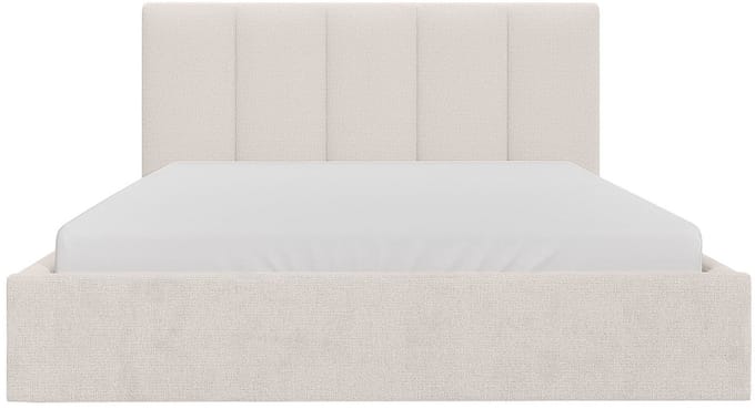 Vente-unique Bed met opbergruimte stof beige 200 x 200 cm