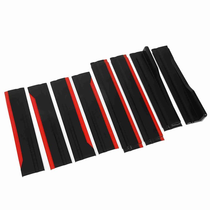 8 Stuks Rode Auto Side Skirt Glanzend Zwart Side Lip Splitters Verlenging Vleugelpaneel Body Kit Vervanging red