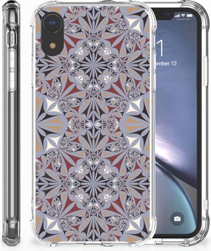 Apple iPhone Xr Anti-Shock Hoesje Flower Tiles
