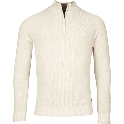 Baileys Trui Uni Color Half Zip Raglan Sleeves Rib Knit Kitt Melange / male