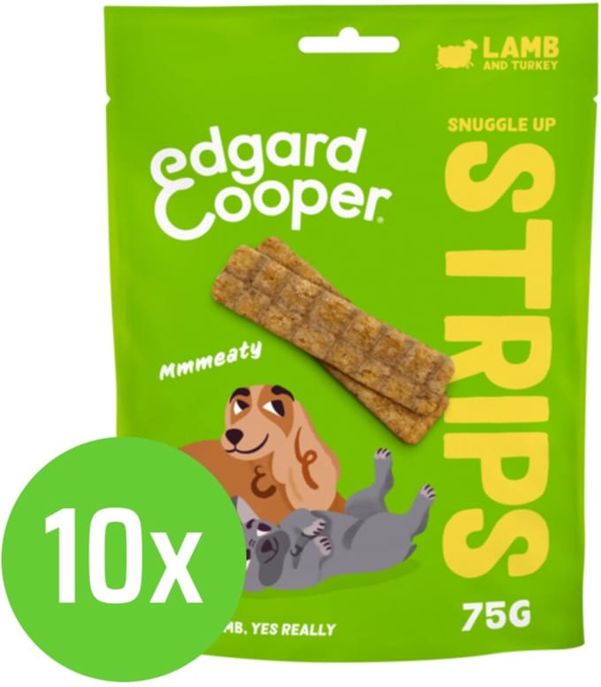 Edgard & Cooper Strips Lamb 75 gr - Hondensnack - 10 verpakkingen
