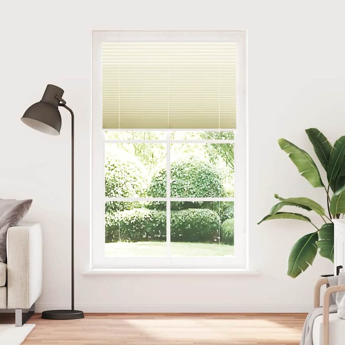 vidaXL - Plissé - rolgordijn - 115x200cm - stofbreedte - 114,4cm - polyester - crème
