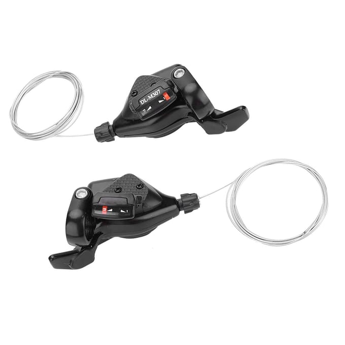 1 Paire Dérailleur de Changement de Vitesse de Vélo Triple Vitesse Levier Gauche/Droit (3x7 vitesses) gray